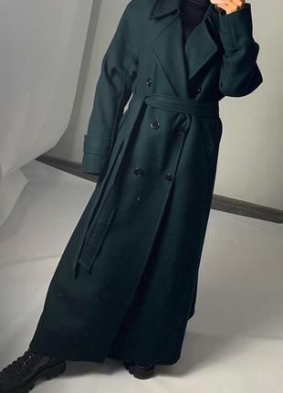 Шерстяне зелене пальто шерстяне зелене пальто довге пальто