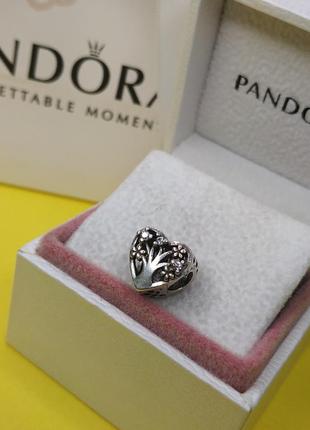 Шарм стерлінгове срібло 925 проба цирконій сімейне дерево серце сердечка камені камінчики в стилі пандора