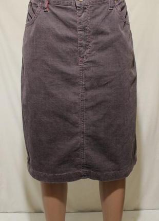 Юбка-карандаш микровельвет сизо-сиреневая 'otto kern' 48-50р