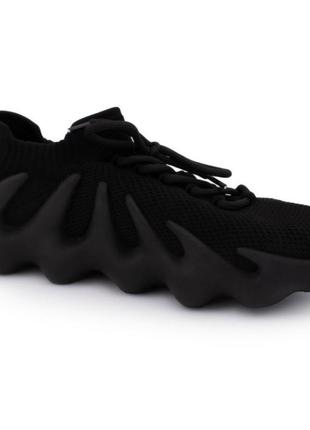 Стильные черные кроссовки из текстиля сетка летние дышащие модные на масивной подошве4 фото