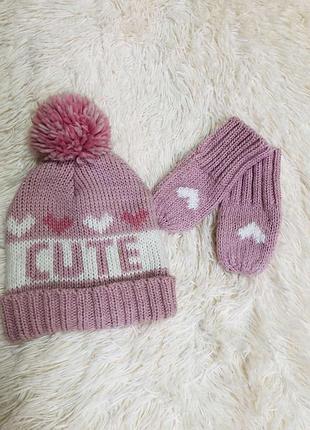 Демісезонна шапочка та рукавички young dimension на 2-4р.