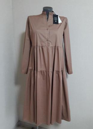 Элегантное,статусное,стильное коттоновое платье миди, под пояс2 фото