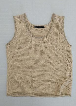 Жилетка в'язана, топ, кофта без рукавів, від luiza cerano, золотиста