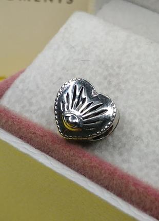 Шарм стерлинговое серебро 925 сердце египетский символ всевидящее око счастливая защита счастье глаз в стиле пандора