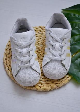 Кеды кожаные белые кроссовки adidas 16см
