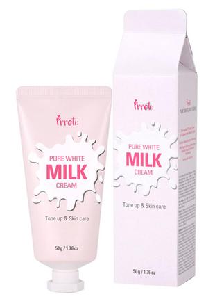 Увлажняющий осветляющий крем для лица prreti pure white milk cream 50 ml