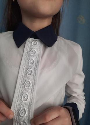 Рубашка белая блуза для школы 6-7 лет
