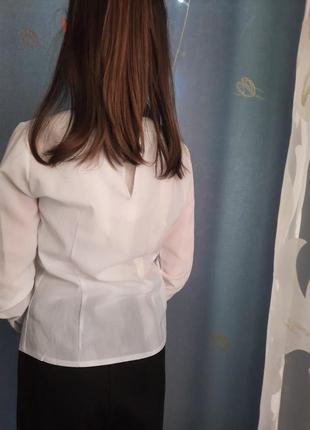 Рубашка белая блуза для школы 6-7 лет7 фото