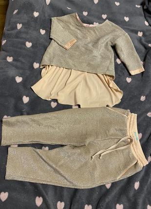 Andre tan костюм блестящий на девочку 104 см