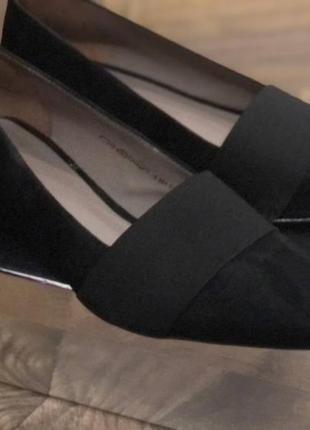 Черные классически замшевые туфли varese италия размер 39 натуральная замша3 фото