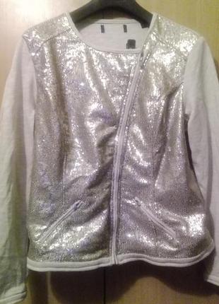 Шикарный пиджак жакет с пайетками tcm tchibo оригинал германия 38 евро3 фото