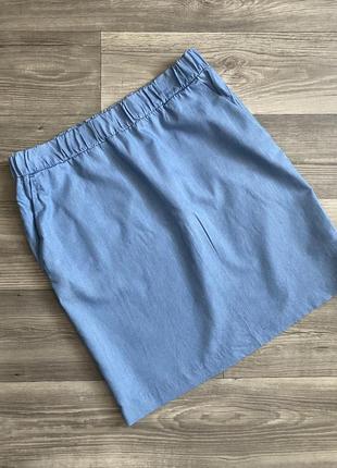 Легкая базовая миди юбка на резинке5 фото