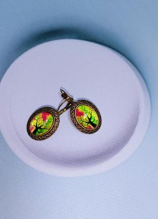 Серьги женские с абстракцией дерево