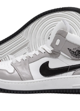 Чоловічі шкіряні кросівки піке air max grey dj-7 б\сер