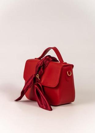 Красная женская сумка небольшая, червона сумочка жіноча3 фото