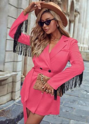 Shein . сукня-піджак з бахромою