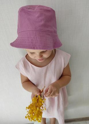 Дитяча льняна панамка. панамка из льна детская. льняная шляпа.5 фото