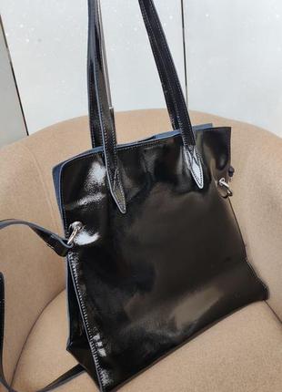 Лаковая сумка кожаная polina eiterou5 фото
