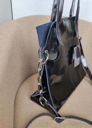Лаковая сумка кожаная polina eiterou6 фото