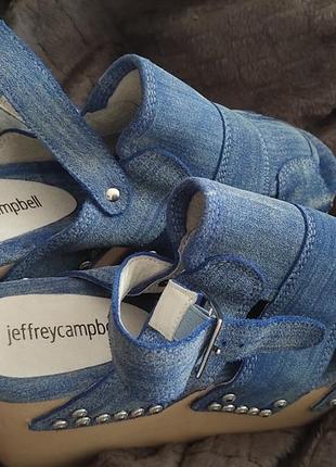 Jeffrey campbell туфли босоножки джинсовые на платформе1 фото