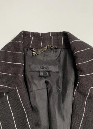 Роскошный черный пиджак бренд mango, в полоску, стильный6 фото