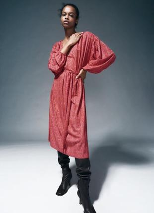 Платье миди из жакардовой ткани zara  - s, m - большемерит3 фото