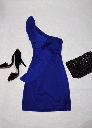 Синее вечернее платье футляр