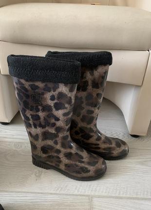 Резиновые сапоги леопардовые