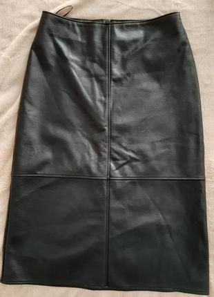 Красивая юбка экокожа черная миди 10 м2 фото