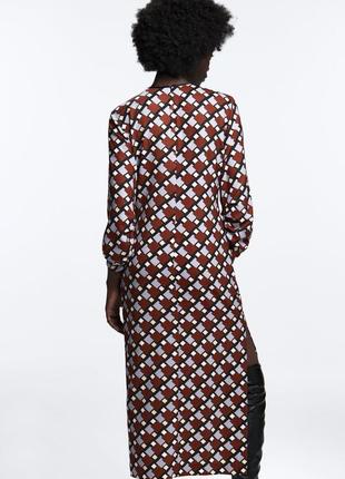 Платье миди с принтом zara - s, m, l 4