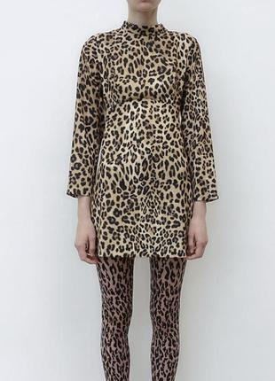 Zara платье леопард леопардовое
