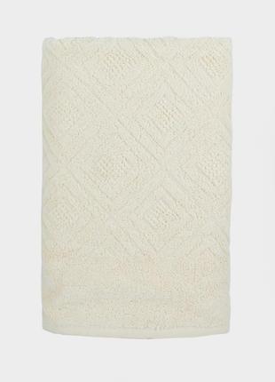 Полотенце махровое berlin, bulgaria tex,  одноцветное,  жаккардовое,  кремовое, размер 50x90 cс1 фото