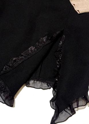 Черная юбка с рюшами4 фото