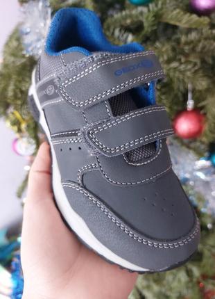 Кроссовки на липучке, geox j cordian anthracite, 29р, водостойкие