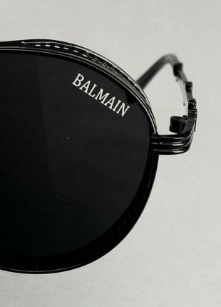 Balmain стильные солнцезащитные очки унисекс черные в черном металле9 фото