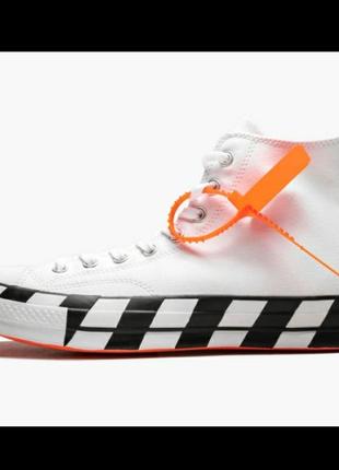 Кеди високі білі off-white x converse chuck 70 hi4 фото