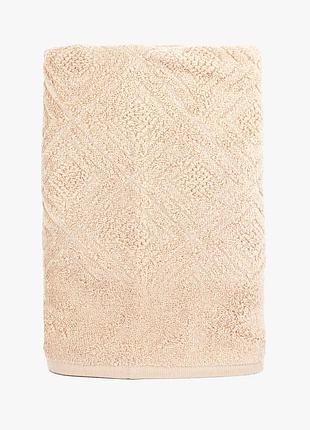 Рушник махровий berlin, bulgaria tex, одноколірне, жакардове, пісочне, розмір 50x90 см