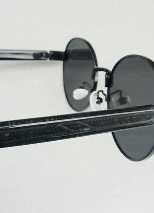 Gucci очки унисекс солнцезащитные овальные черные в черном металле7 фото