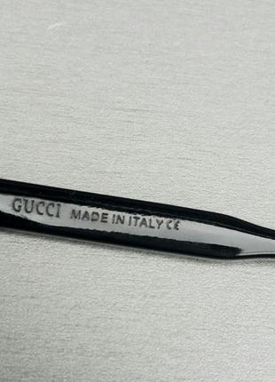 Gucci очки унисекс солнцезащитные овальные черные в черном металле5 фото