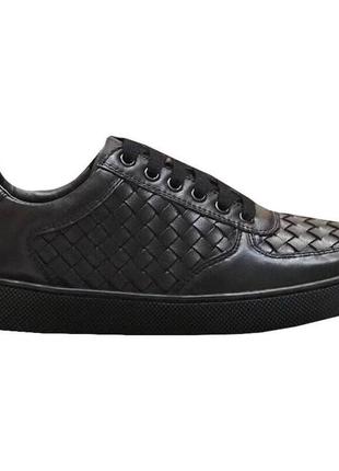 Шкіряні чоловічі брендові кросівки, чорні3 фото