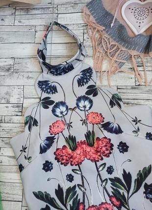 Серое вечернее цветочное платье миди футляр hope&ivy4 фото