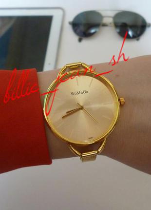 Часы золотые от womage,кварцевые женские часы металл/годинник