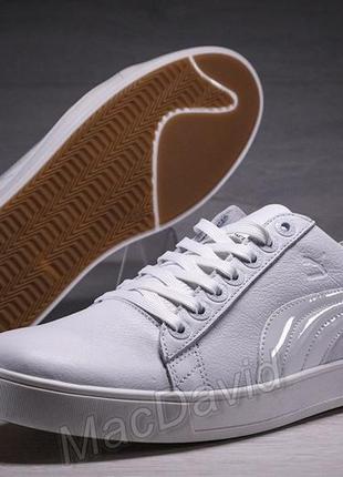 Мужские кожаные кеды puma legio white8 фото