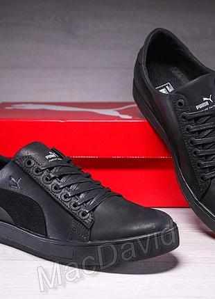 Мужские кожаные кеды puma Better legio black