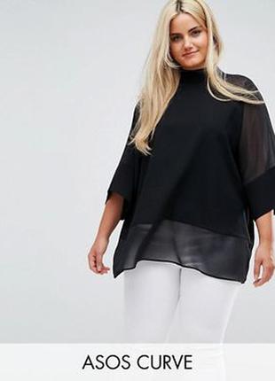 Туника с прозрачной вставкой большой размер