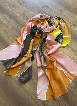 Шарф, 100% шовк, щільний, яскравий, заміри на фото, розпродаж