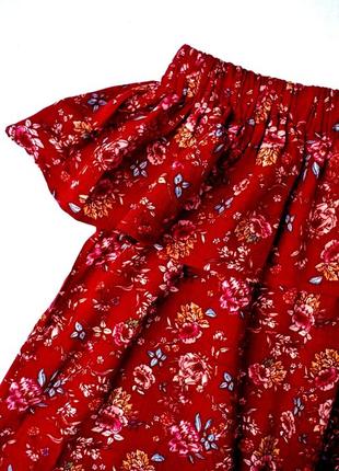Новое (cток) стильное терракотовое платье primark в цветочный принт. размер uk6/eur34.10 фото