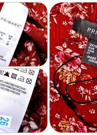 Новое (cток) стильное терракотовое платье primark в цветочный принт. размер uk6/eur34.6 фото