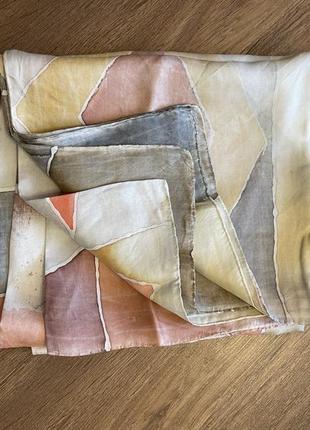 Хустку, 100% шовк, в пастельних тонах, щільний, заміри на фото