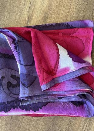 Шарф, 100% шовк, щільний, яскравий, заміри на фото